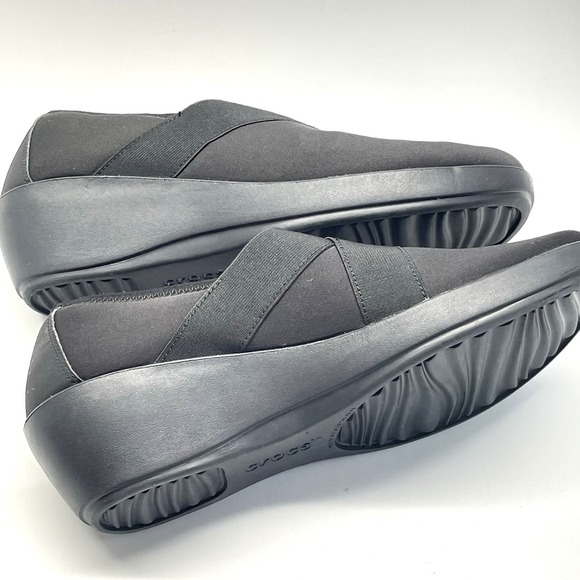 Crocs Busy Day Stretch Wedge Women's Dual Comfort Slip On Casual Shoes Size 10 W - Picture 3 of 7